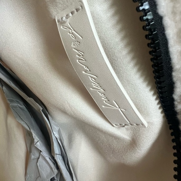 NWT new FREE PEOPLE overachiever Sherpa sling bag white champagne fuzzy - Picture 8 of 17